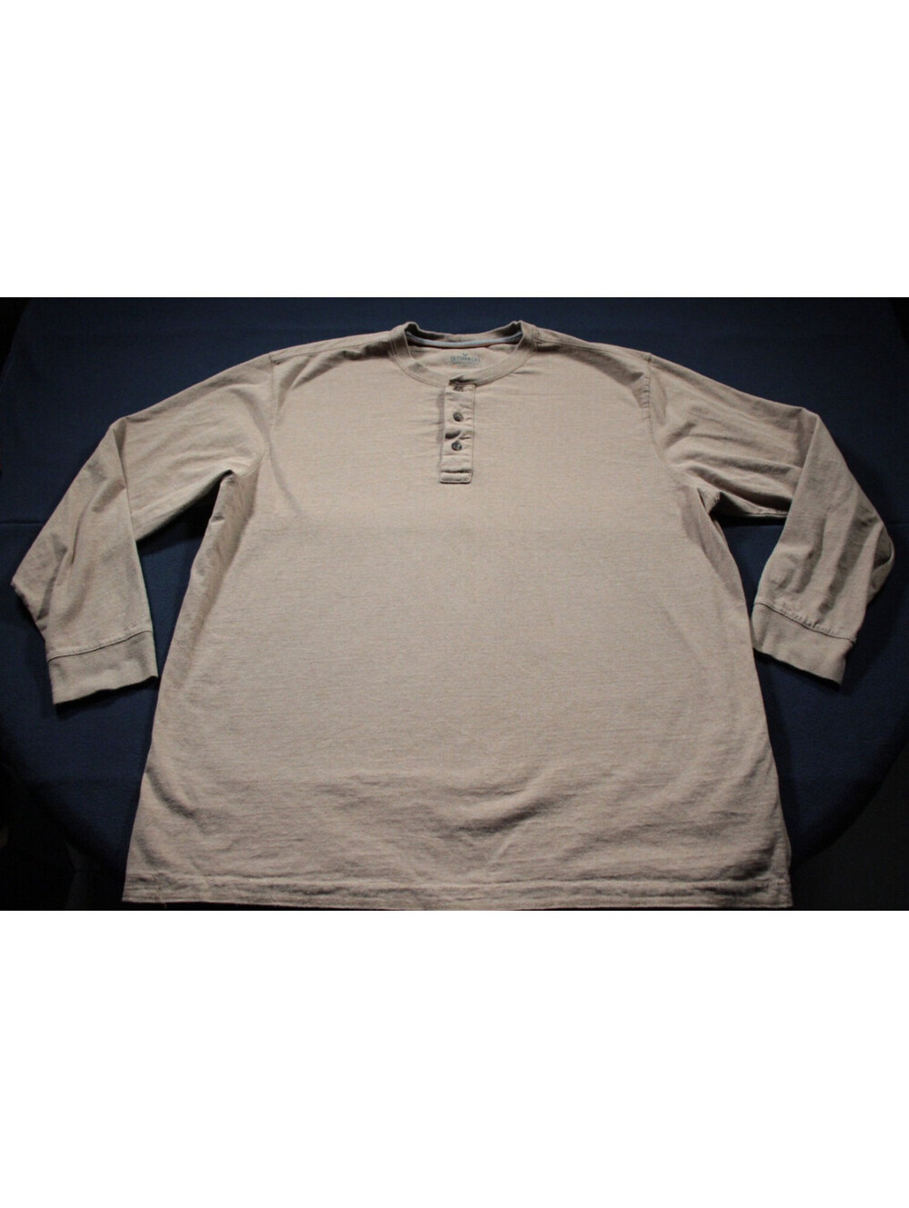Outdoor Life Sueded Henley Neck Long Sleeve T-Shirt Beige Shirt XXL